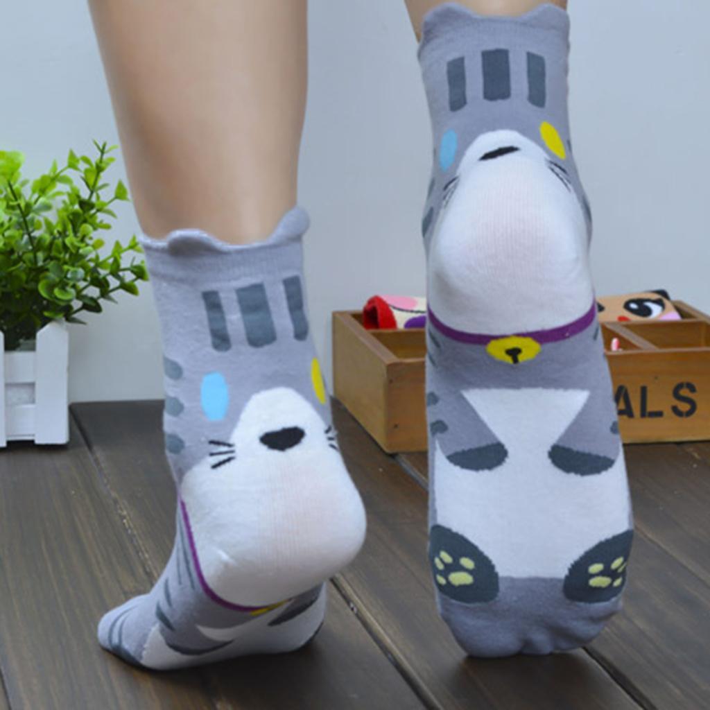 Soft Womens Casual 3D Printed Animal Retro High Cut Cotton Socks
