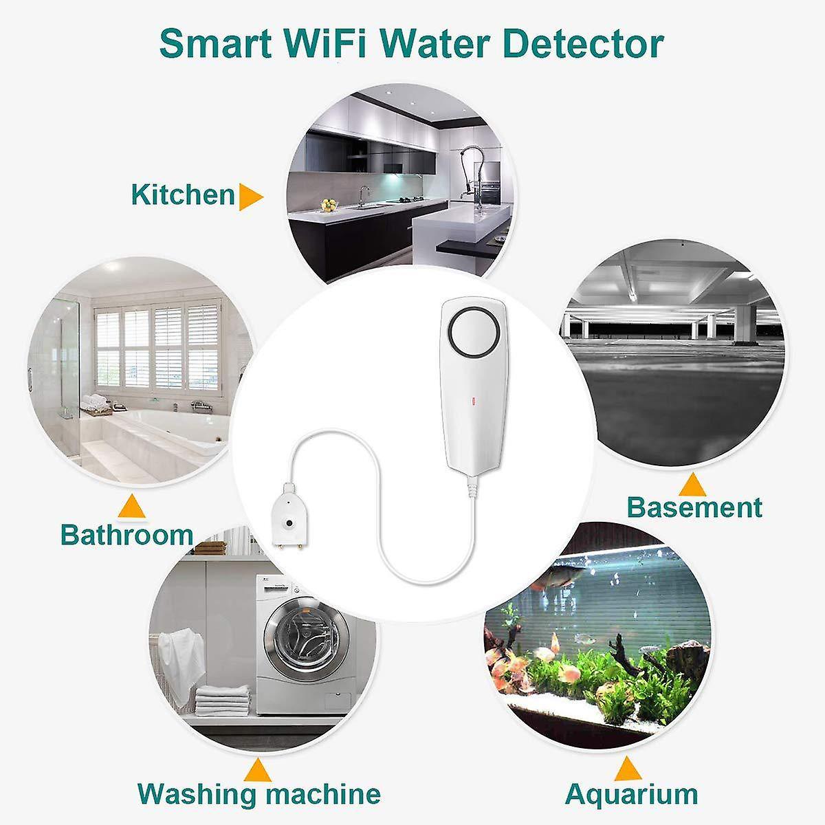 Máy dò rò rỉ nước - Máy dò nước báo động Máy dò nước không dây với báo động âm thanh và ánh sáng