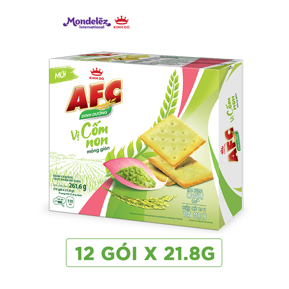 Combo 2 hộp Bánh quy dinh dưỡng AFC vị cốm non 2x261.6g