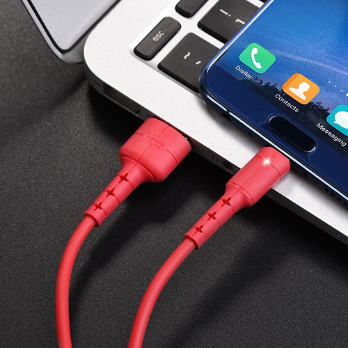 Cáp sạc USB Type - C Hoco hỗ trợ sạc nhanh 2.0A có đèn LED báo sạc, 118 Dây tráng men - Hàng chính hãng