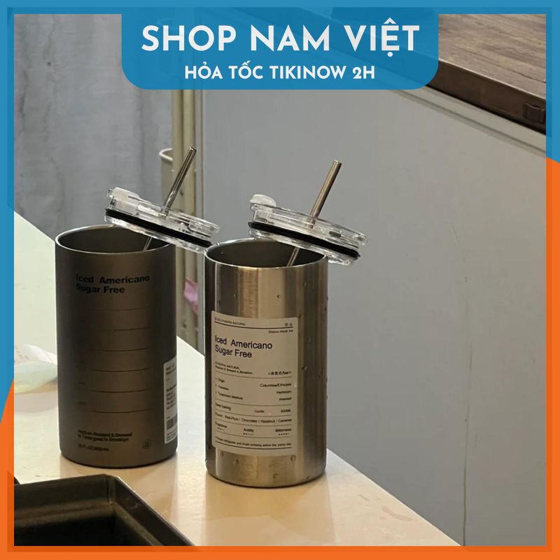 Ly Giữ Nhiệt Phong Cách Trẻ Trung, Chất Liệu Inox304, Giữ Nóng Lạnh, Kèm Ống Hút - Chính Hãng NAVIVU