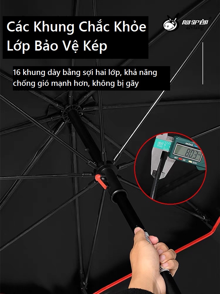 Ô Câu Cá 2 Tầng Ô Dù Che Nắng Mưa Thiết Kế 3D Tinh Xảo - Bạch Hổ Cao Cấp Chống Tia UV Cực Tốt, Thiết Kế 3D Tinh Xảo OCC01 - Sanami Fishing