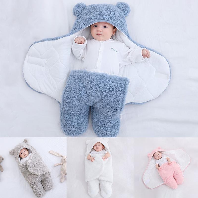 1 Chiếc Màu Nguyên Chất Giữ Ấm Mùa Đông Cho Bé Sleepsack Đầm Chăn Lông Tơ Trang Sơ Sinh Cho Bé Ngủ Túi Bọc Đồ Dùng Cho Bé