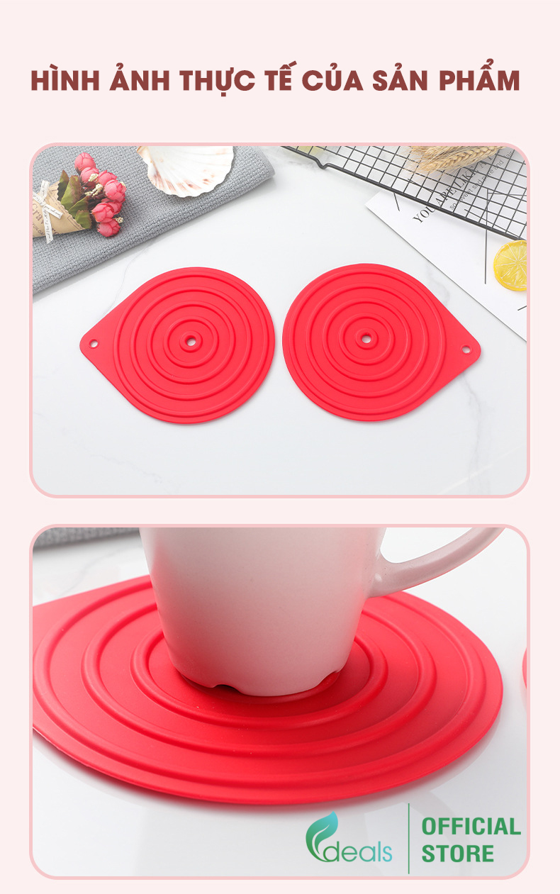 Lót nồi silicone cao cấp chịu nhiệt, chống trượt Ecodeals