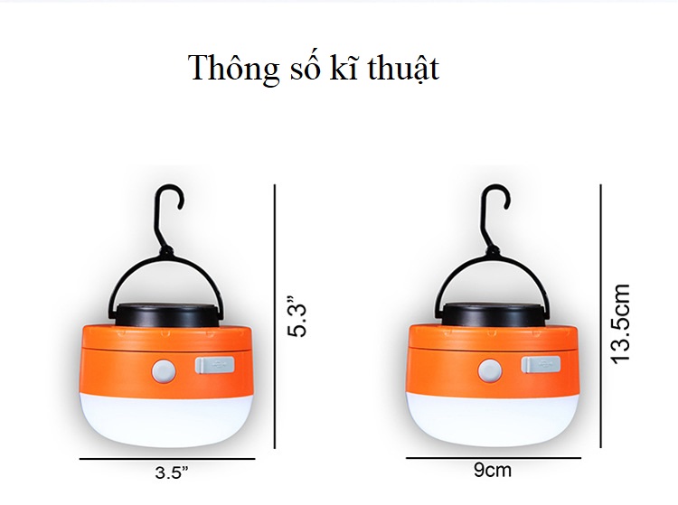 Đèn sạc điện có móc treo đa năng - Đèn thường dùng đi rừng, cắm trại, hoặc các cửa hàng kiot nhỏ