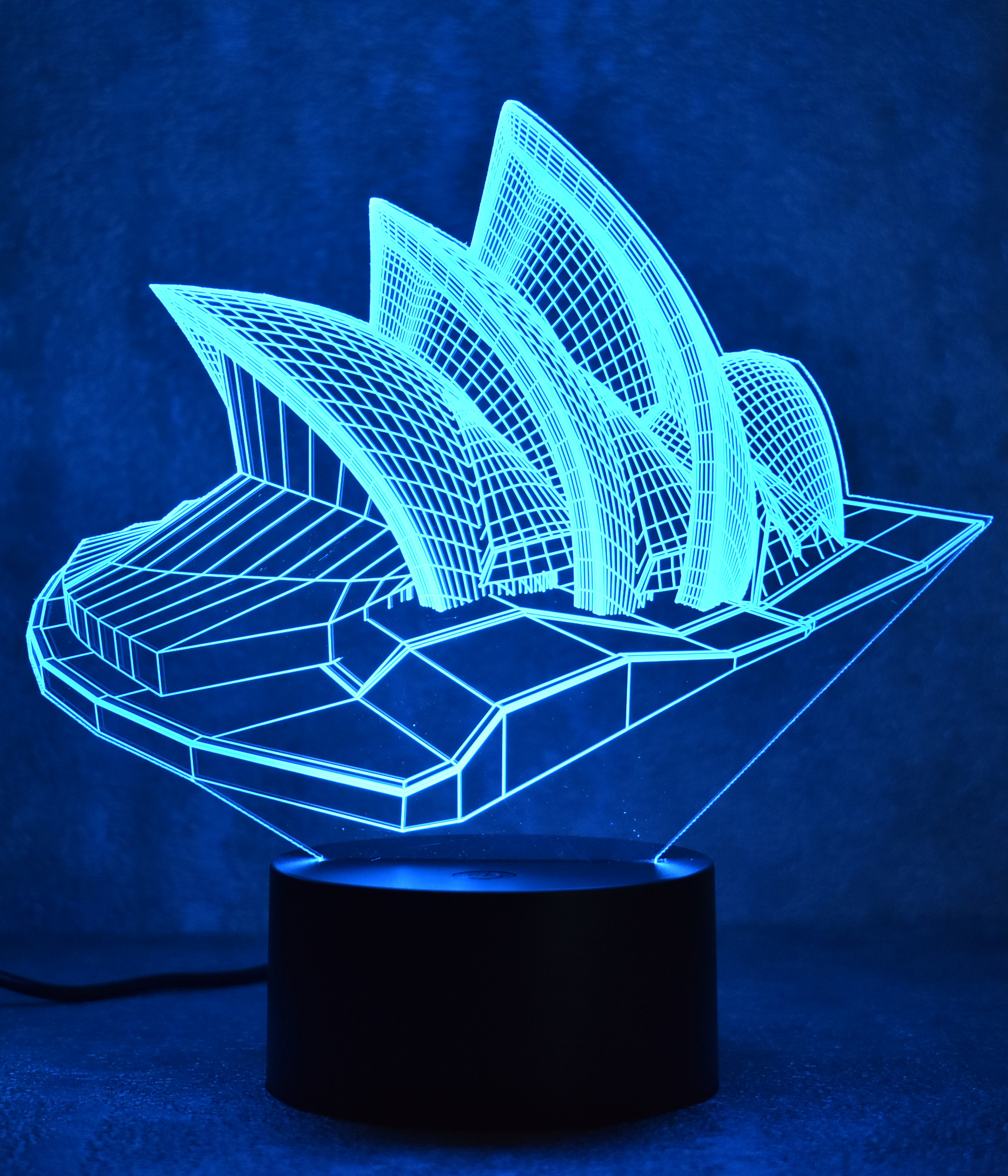 Đèn ngủ 3D - Đèn led 3D hình tháp công tắc cảm ứng
