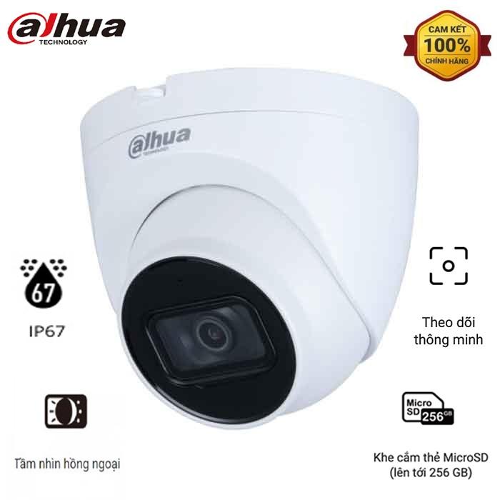 Camera IP bán cầu Dahua HDW2230TP-AS-S2 và, HDW2231TP, HDW2431TP, HDW2531TP, HDW2831TP-AS-S2 tích hợp Mic,IP67 - Hàng Chính Hãng