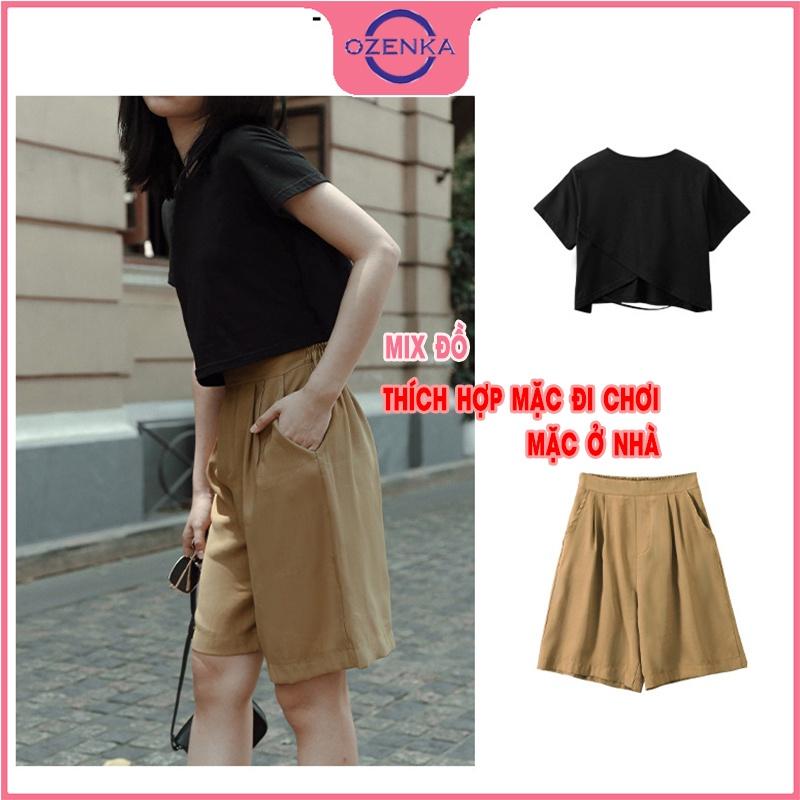 Áo croptop cộc tay lưng đắp chéo, áo crt hở lưng 2 lớp chất thun gân 100% cotton đen trắng size dưới 50kg