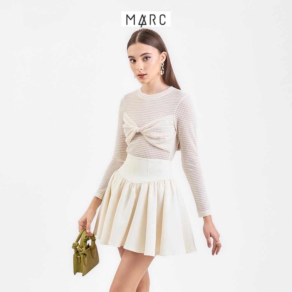 Áo kiểu tay dài nữ MARC FASHION form ôm phối xoắn ngực FASH111122