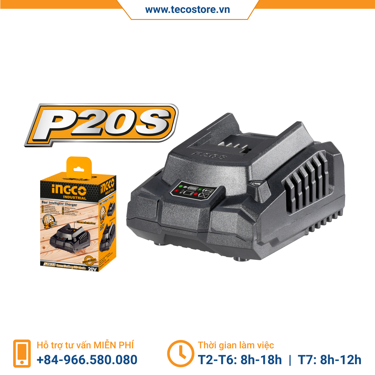 Đế sạc 20V INGCO FCLI2001