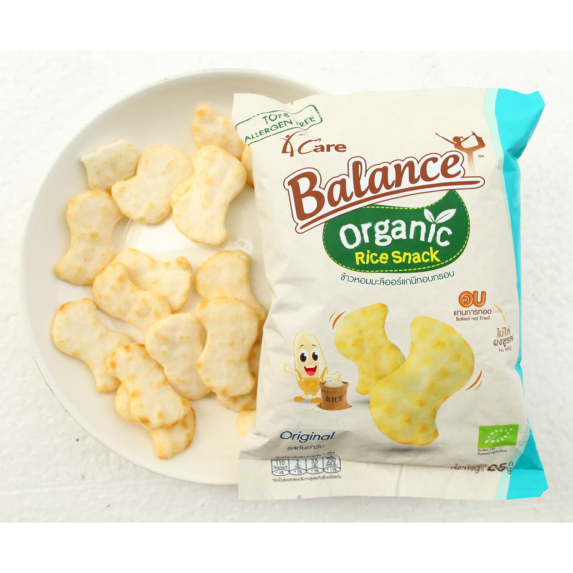 Bánh snack gạo hữu cơ vị truyền thống 4Care Balance Nhập Khẩu Thái Lan