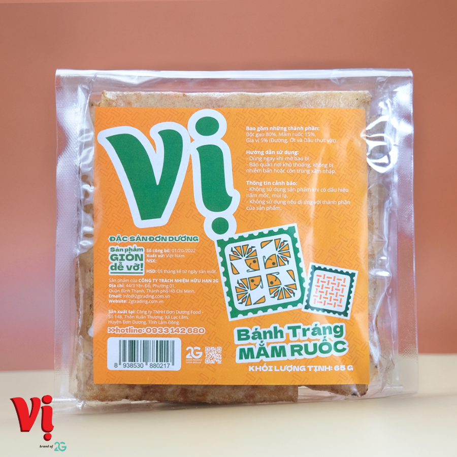 Bánh Tráng Mắm Ruốc Vị - Túi Mini 65g