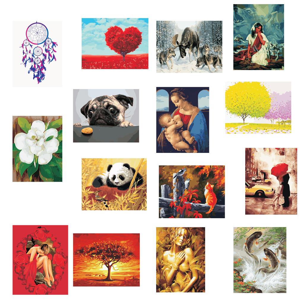 DIY Paint By Numbers Kit Canvas Painting Wall Picture Crafts