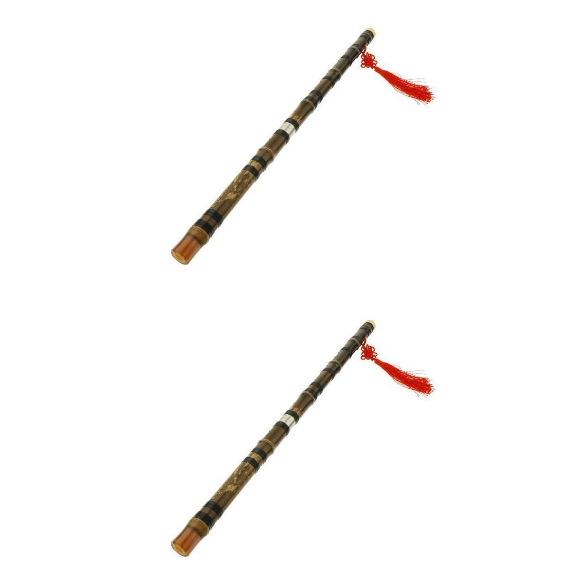 2 Pieces Bamboo Flute Chinese Gift for Students Music Lovers Beginners