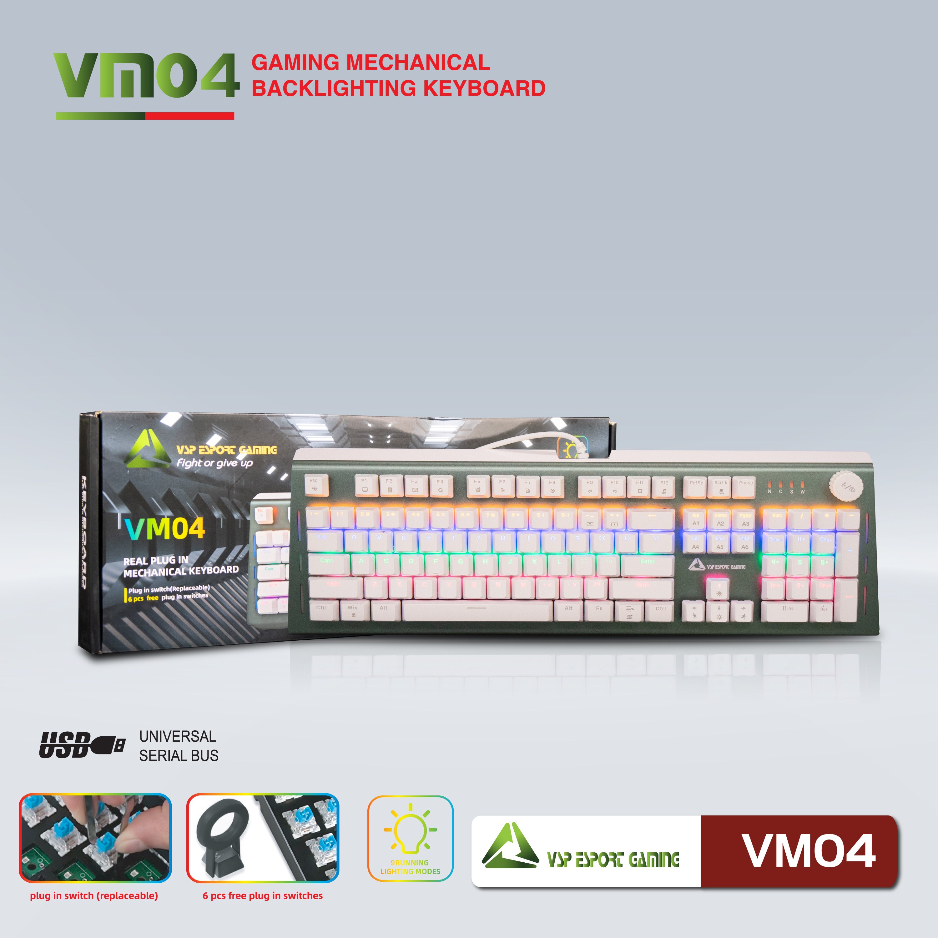Bàn phím VSP eSport Gaming VM04 - JL - HÀNG CHÍNH HÃNG