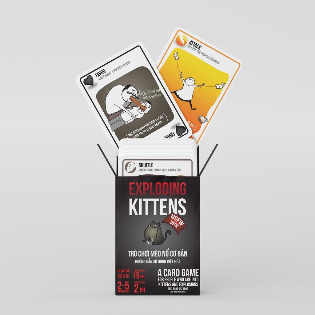 Bộ bài MÈO NỔ Hộp Giấy việt hóa Exploding kitten NHANH, VUI, BÙNG NỔ VÀ BỰA chơi cùng nhóm bạn