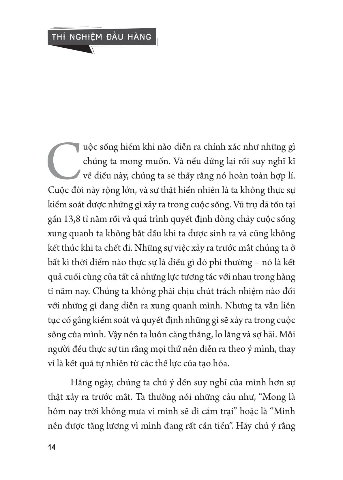 Sách Thí Nghiệm Đầu Hàng – Hành Trình Tuân Theo Sự Hoàn Hảo Của Dòng Đời