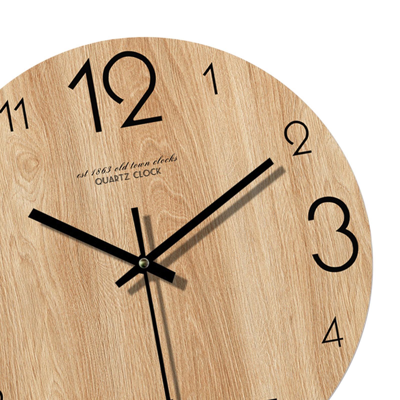 Wall Clock 12inch Fashion Non Ticking Clock for Bedroom Living Room Home