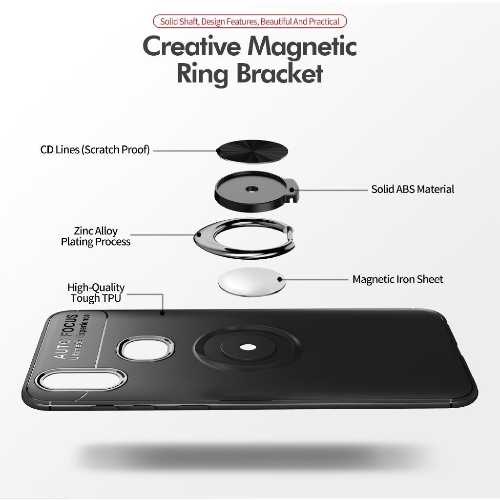 Ốp điện thoại silicone mềm có vòng nhẫn từ tính cho Vivo V11 / V11 Pro / V11i