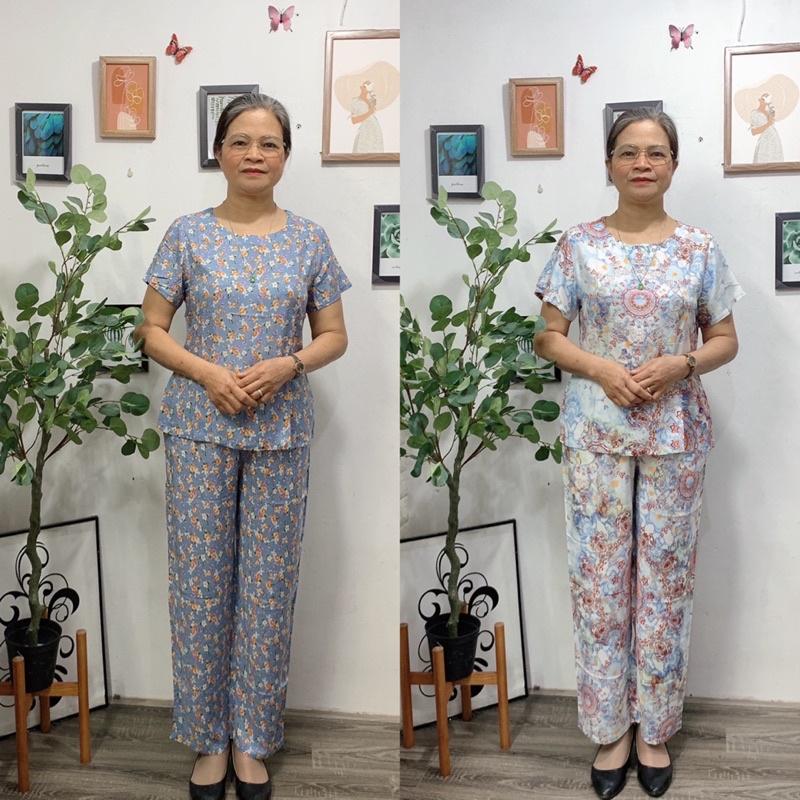 Bộ Lanh Trung Niên Vải Việt Thắng Mát, Mềm, Nhẹ, Bộ Tole Cho Mẹ