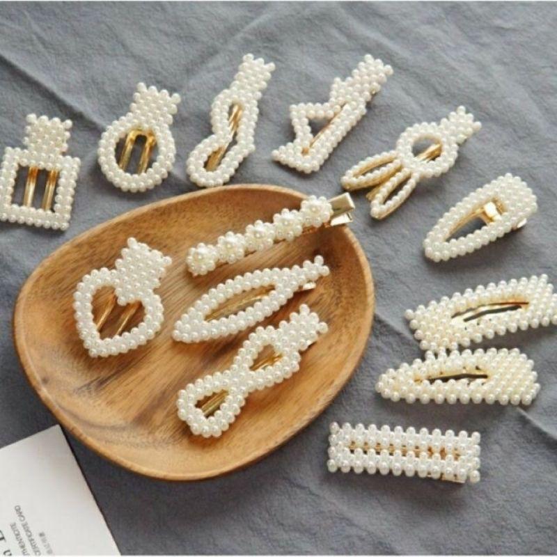 Kẹp tóc ngọc trai nhựa xinh xắn