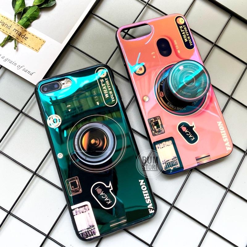 Ốp Lưng Dẻo In Họa Tiết Camera Kèm Popsocket Đồng Bộ Cho iphone X / XS MAX / 8 PLUS / 7 PLUS / 6 Plus