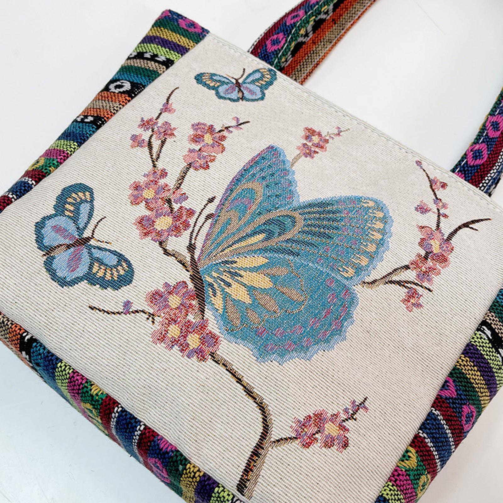 Womens Embroidery Shoulder Bag Fashion Lady Casual Travel Bag Pouch for Work Party