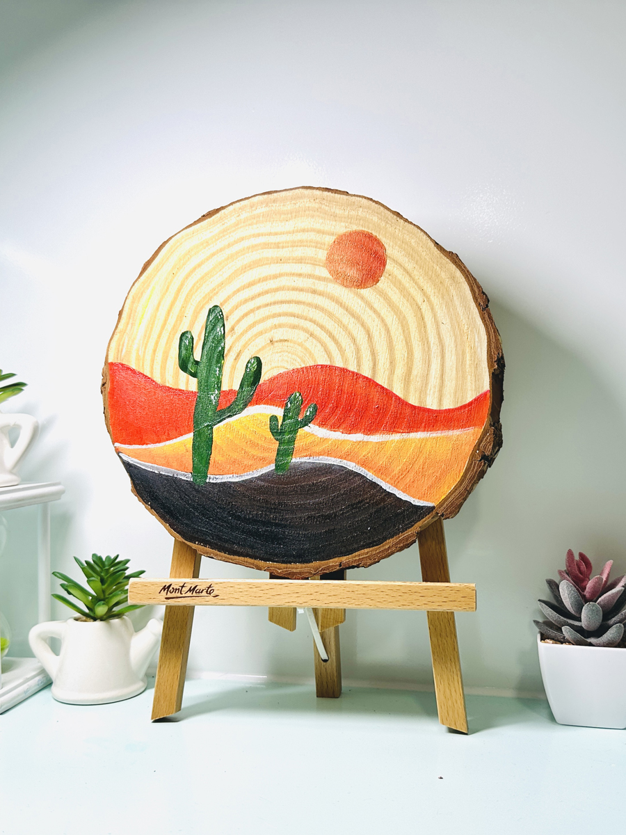 Tranh Lát Gỗ Tròn ANKAN Vẽ Tay Thủ Công – Decor Bàn Học, Trang Trí Phòng Ngủ Nhiều Mẫu