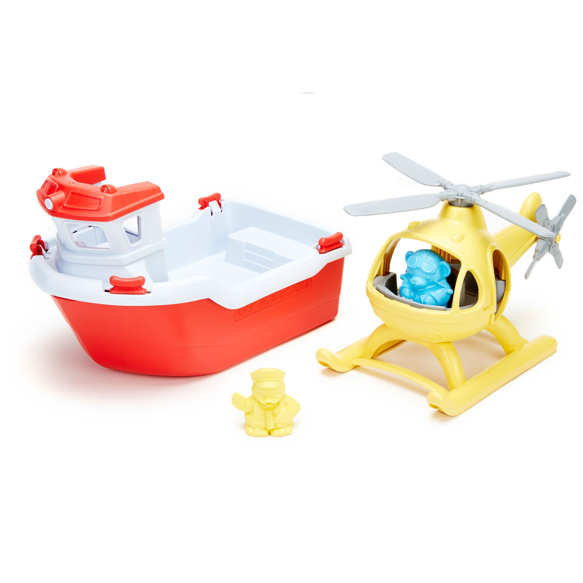 Bộ Đồ Chơi Tàu Cứu Hộ Và Trực Thăng Green Toys Cho Bé Từ 2 Tuổi