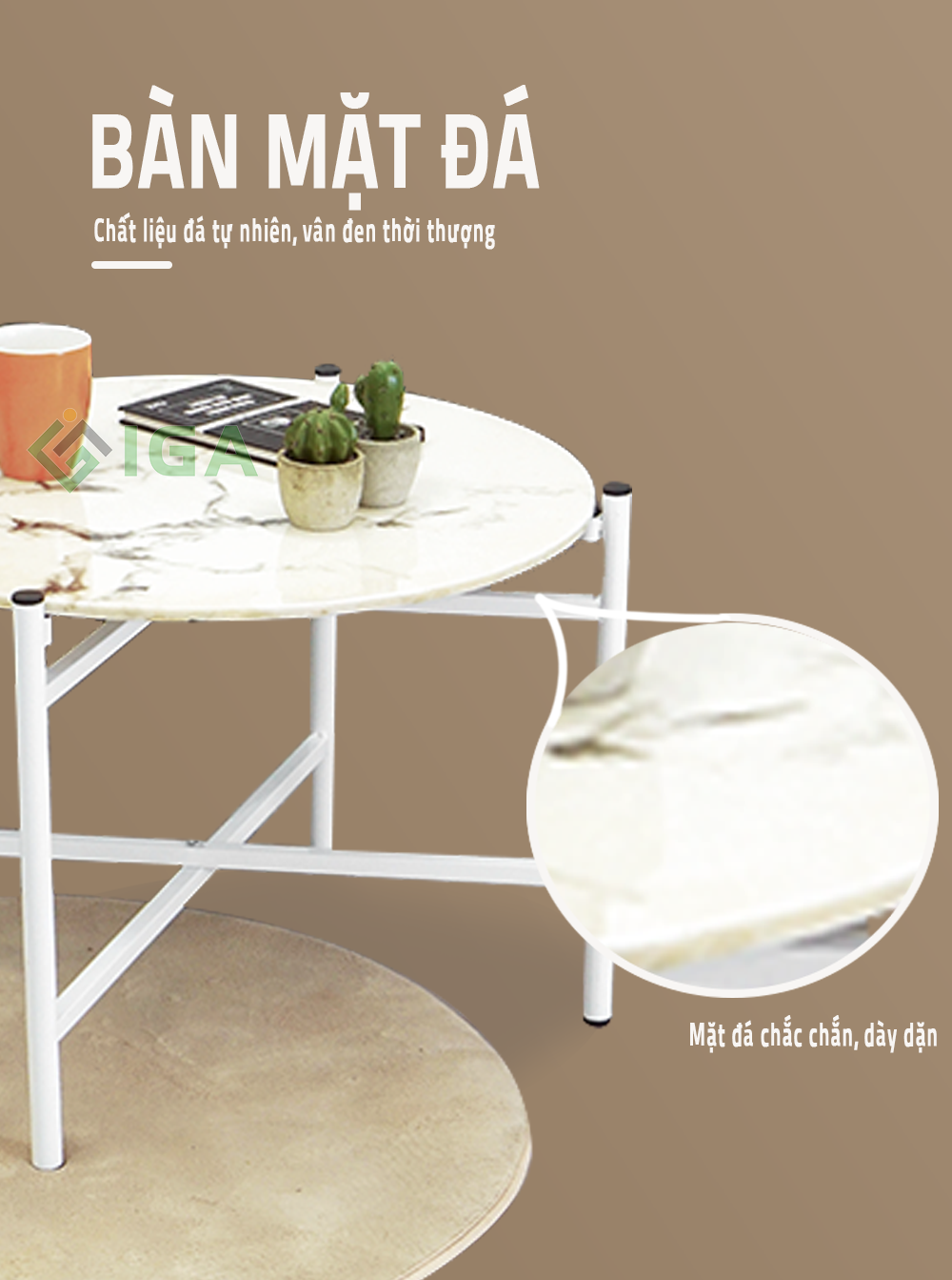 Bàn Trà Sofa Phong Cách Hiện Đại Mặt Đá Mable - GM15