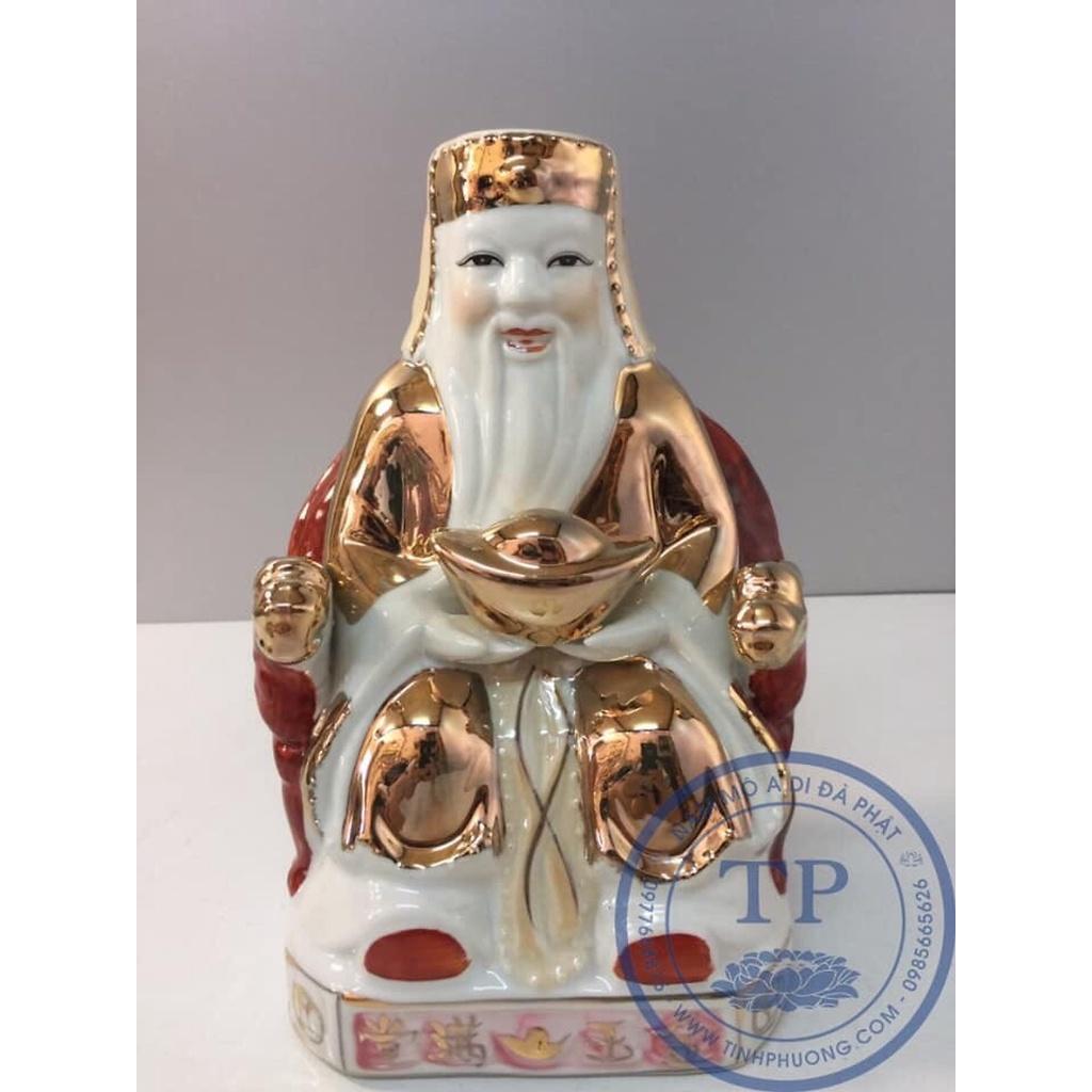 Tượng Thờ Thần Tài Thổ Địa Áo Kim Bằng sứ cao cấp kh127771