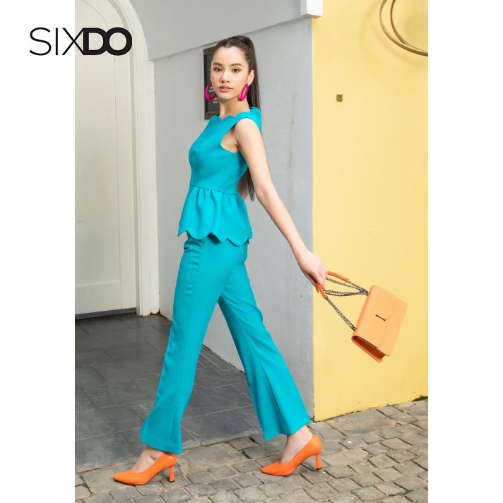 Quần woven ống loe tôn dáng thời trang SIXDO