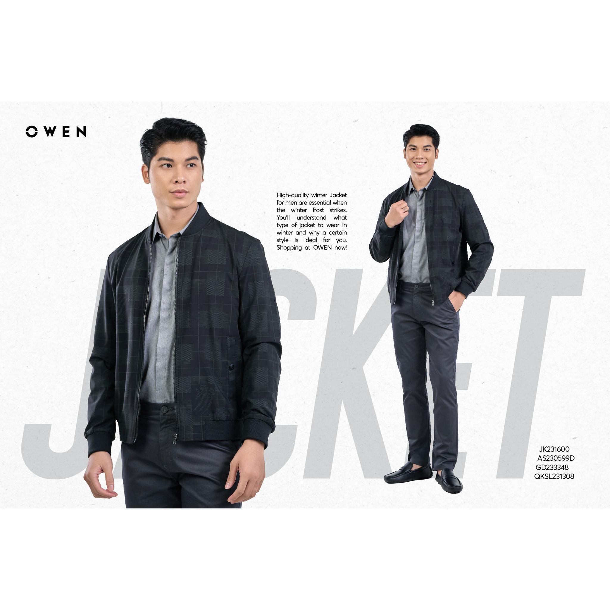 Áo khoác nam, áo Jacket OWEN cao cấp giữ ấm tốt JK231600