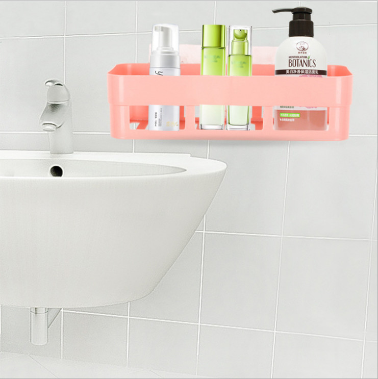 Giỏ treo tường nhà tắm bền đẹp NT02, giá đựng đồ đa năng không cần khoan tường siêu tiện dụng tặng kèm miếng dán chắc khỏe - giao màu ngẫu nhiên