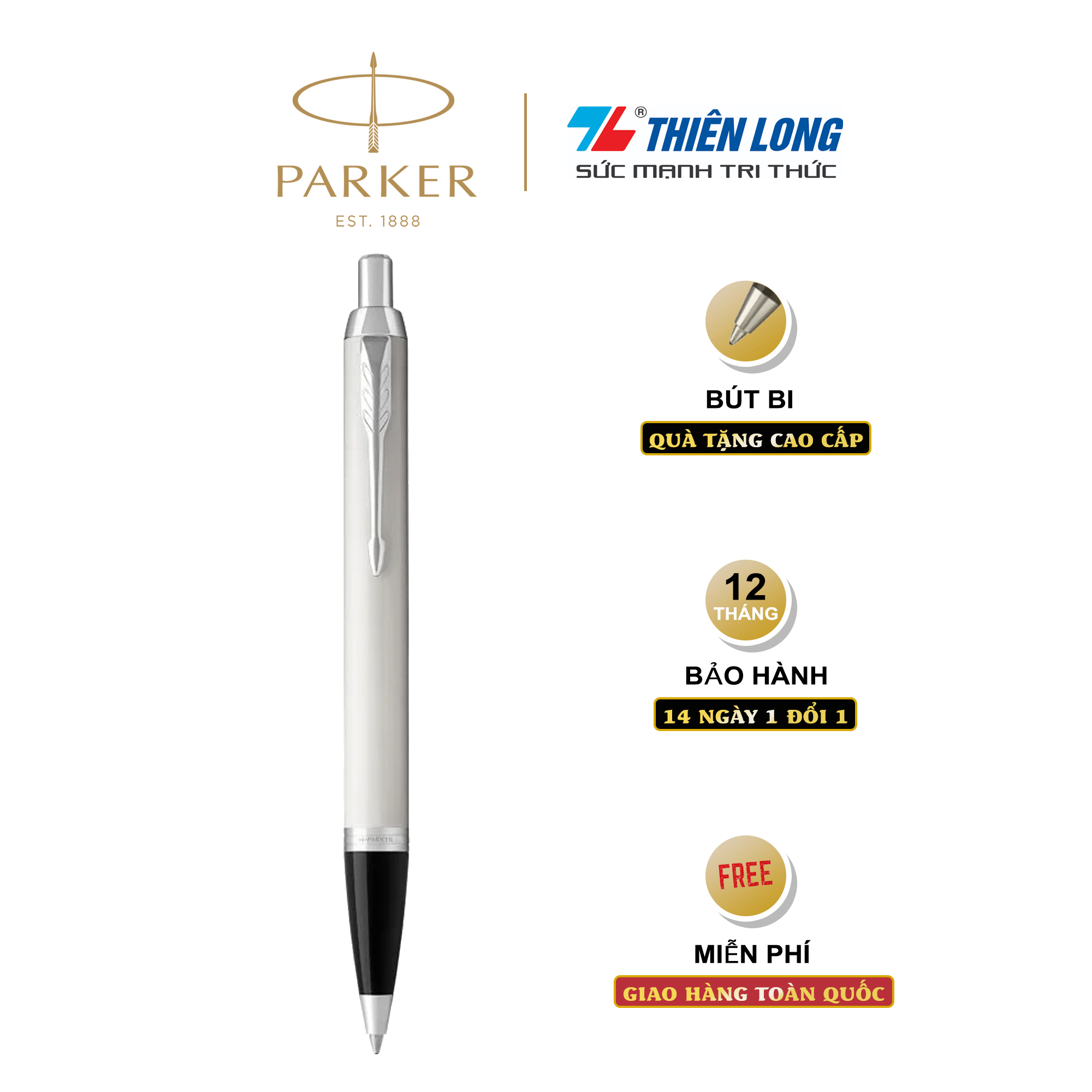 Bút bi cao cấp Parker IM Đ-White Lacquer CT TB4-1975650