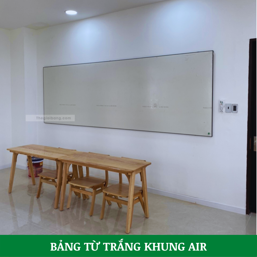 Bảng Từ Trắng Khung Air Hàn Quốc - Tân Hà - Kích Thước 80x120cm - Khung Air Frame Siêu Mỏng