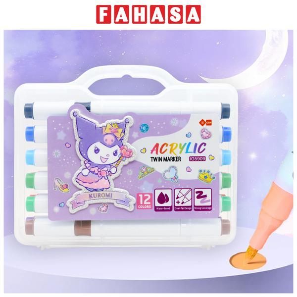 Bộ 12 Bút Vẽ Acrylic Marker Kuromi - iiGEN IG5909
