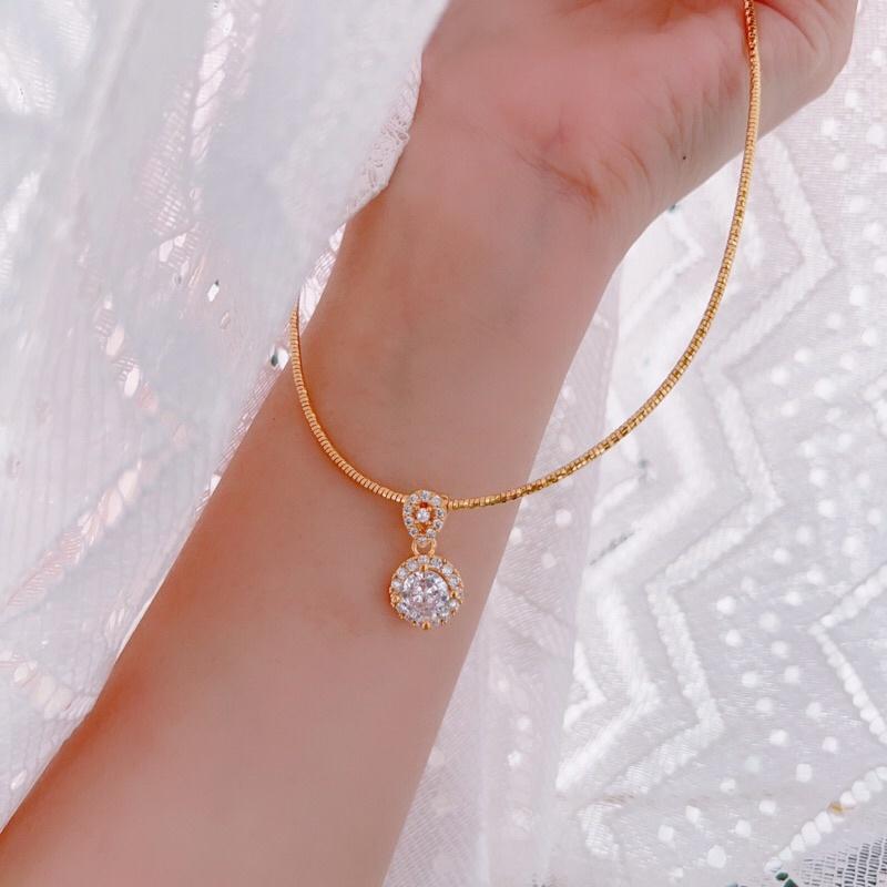 Kiềng cổ dây chuyền mềm kèm mặt siêu sáng