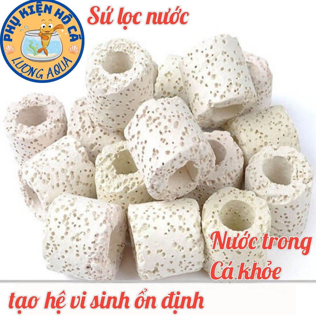 Sứ lọc nướcVật liệu lọc lọc xử lý nướcsứ nhẫn trắngvật liệu lọc hồ cá cảnh thủy sinh, hòn non bộ 500gram