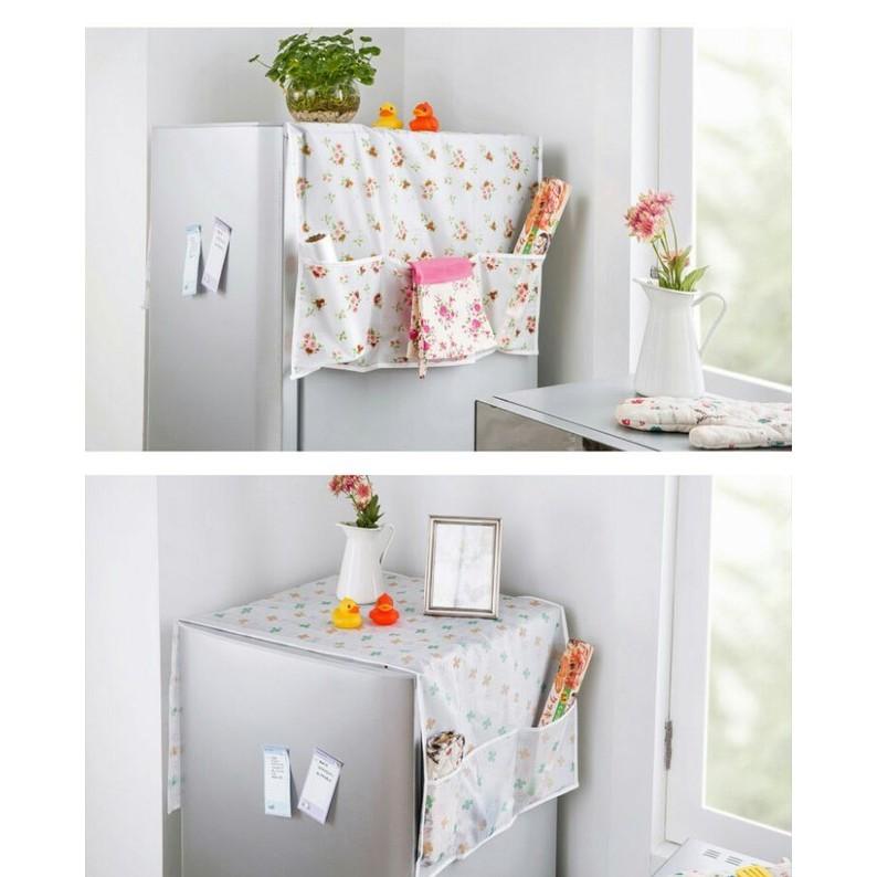 Combo 2 tấm phủ tủ lạnh nilon cho nhà thêm xinh