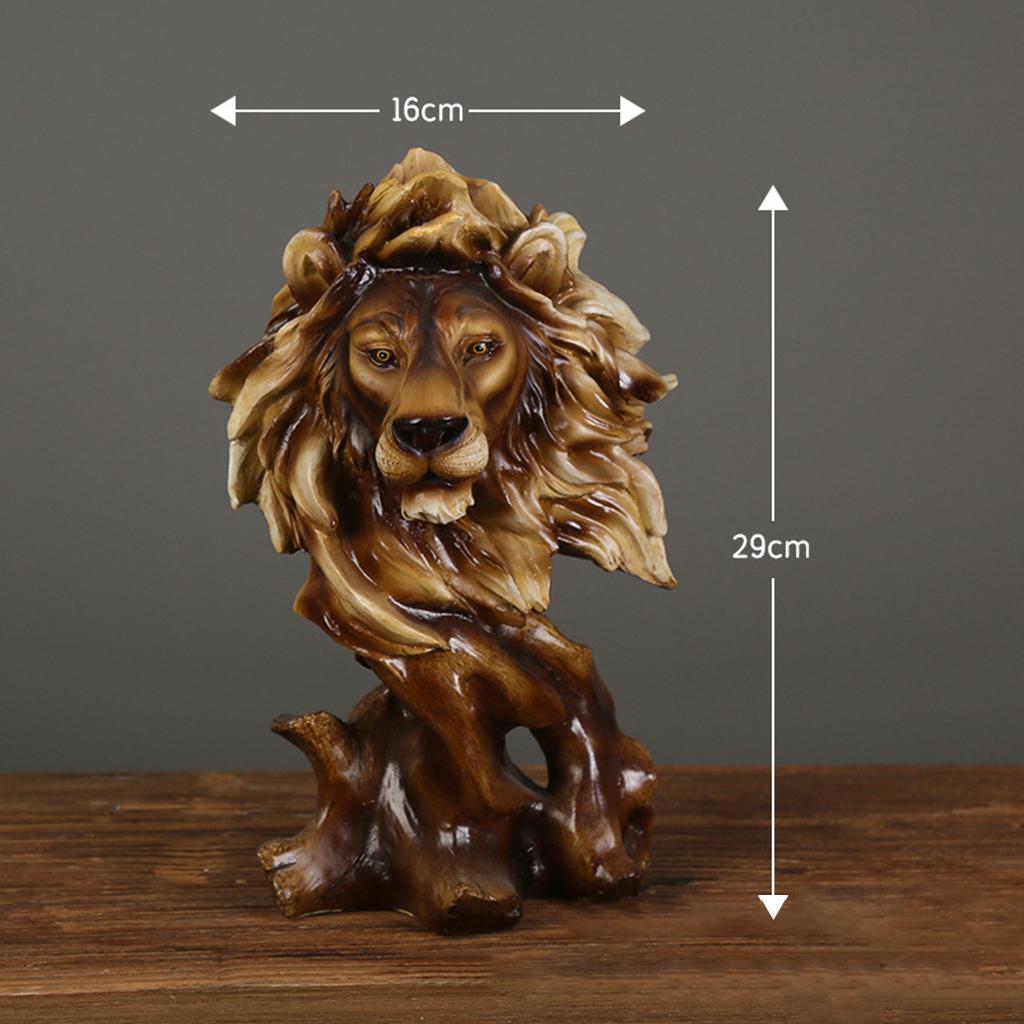 2x Animal Head Statue Decoration Desktop Figurine Retro Sculpture Gift