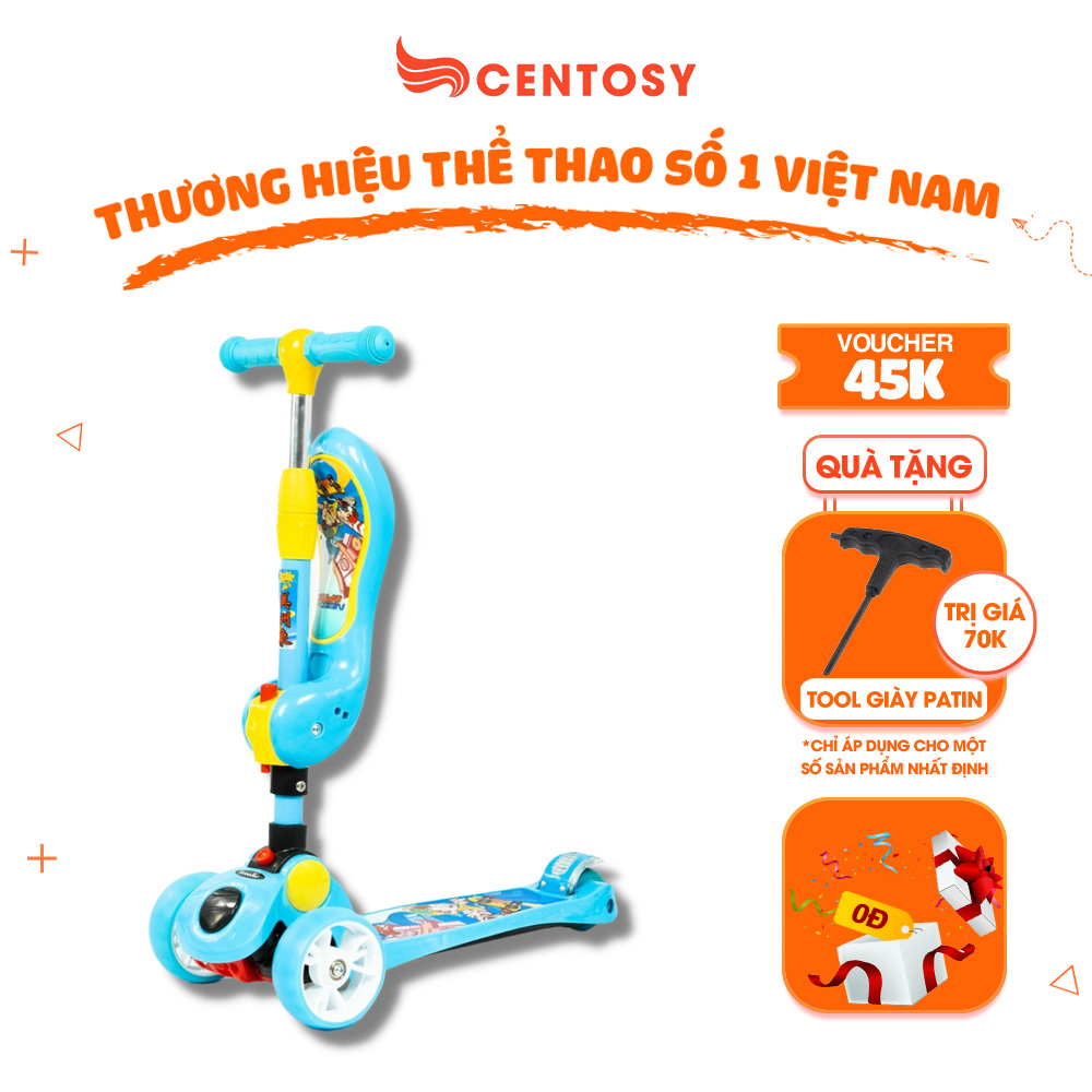 Xe Scooter, Chòi Chân Trẻ Em Cao Cấp Centosy M4-7 - Có Đèn, In Hình Bắt Mắt