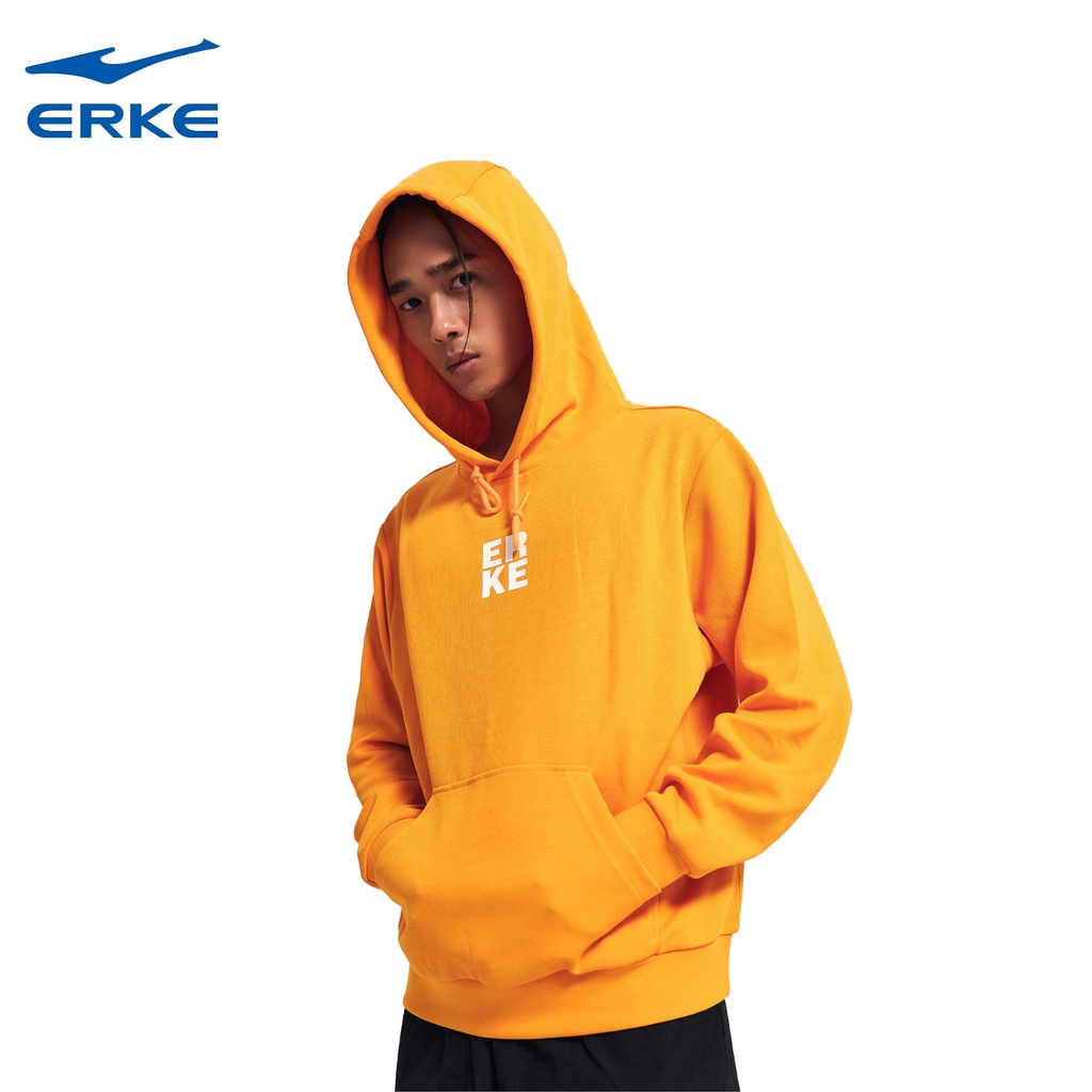 Áo hoodie nam ERKE thoáng khí, mềm, dài tay, có mũ trùm đầu 11221389391