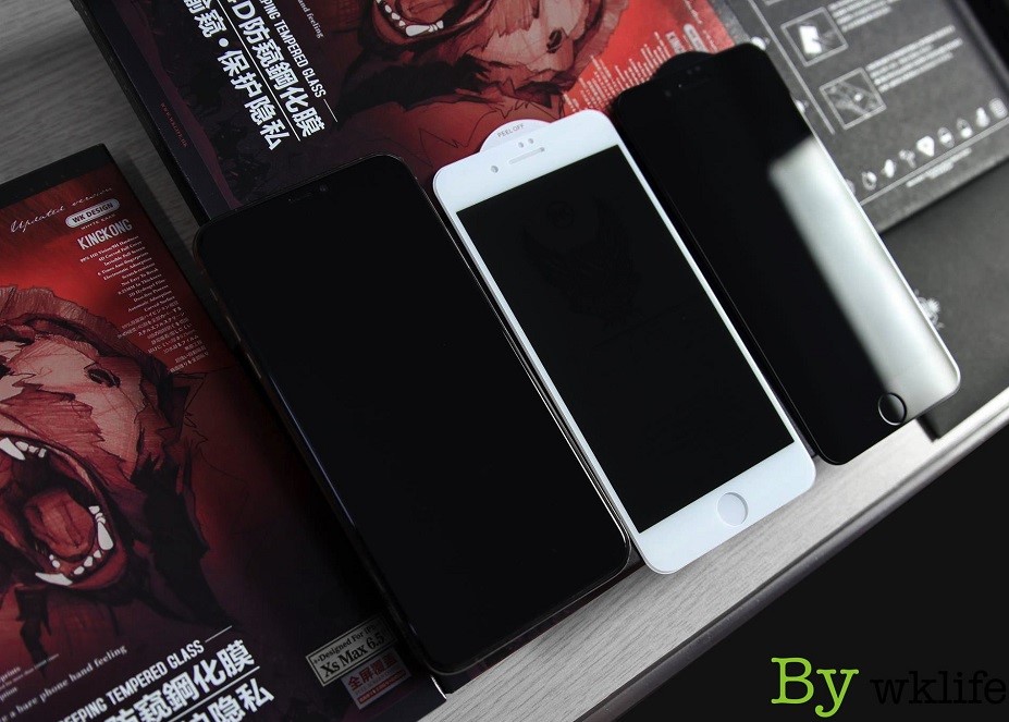 Kính cường lực iPhone 7Plus/8Plus chống nhìn trộm Kingkong 4D ; Miếng dán chống nhìn trộm ĐEN