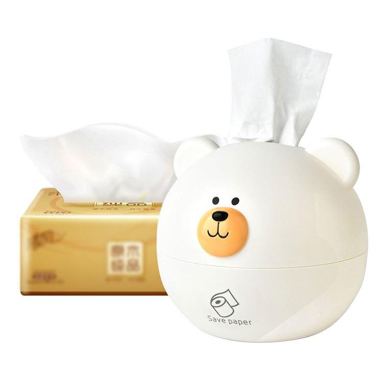 Cute bear tissue box Nordic Roll paper storage box Round Shaped Tissue Box Container Towel Napkin Tissue Holder