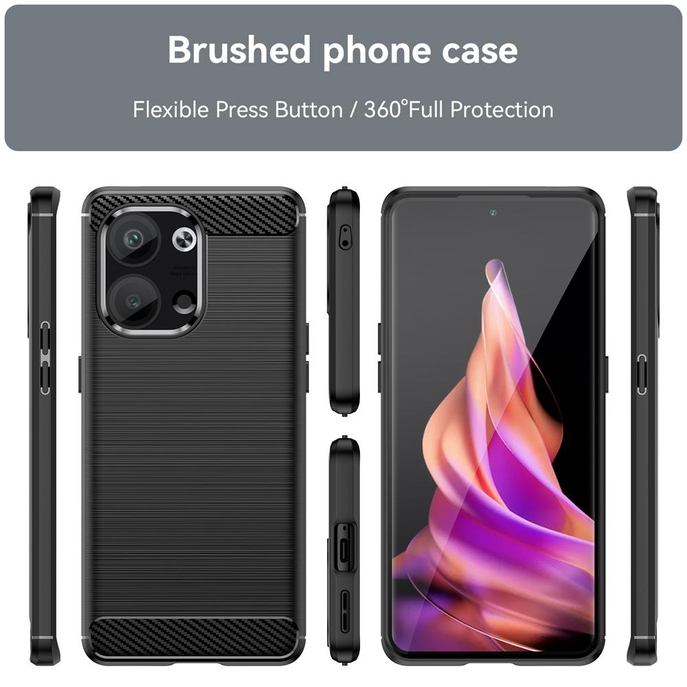 Ốp lưng cho Oppo Reno9 Reno 9 Pro 5G silicone mềm Carbone phay xước chống sốc chống vân tay