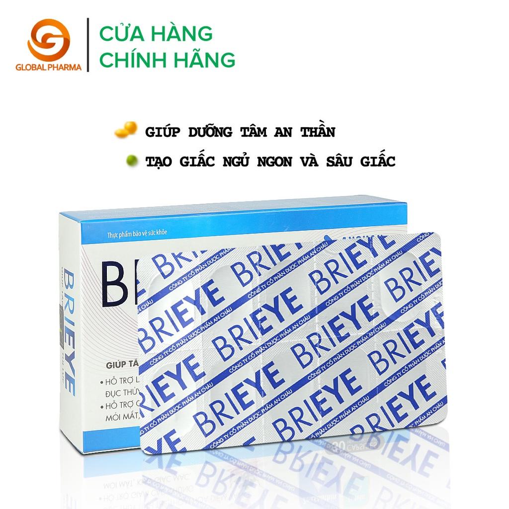 Viên uống Brieye Dược Phẩm An Châu hỗ trợ giảm nguy cơ đục tinh thủy hỗ trợ thị lực cho mắt vitamin e hộp 3 vỉ 30 viên