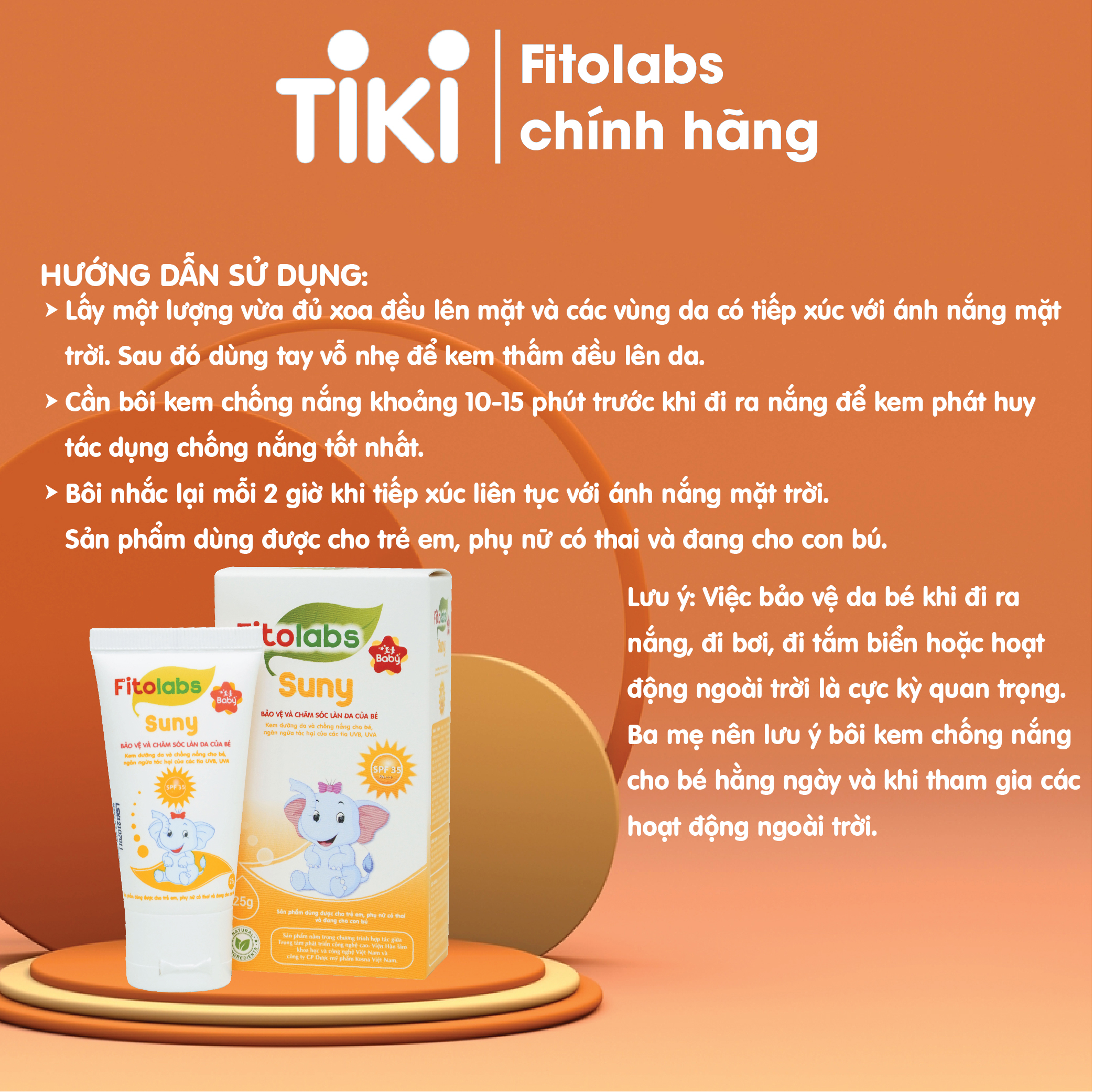 Kem chống nắng cho bé Fitolabs Suny SPF 35, PA+++