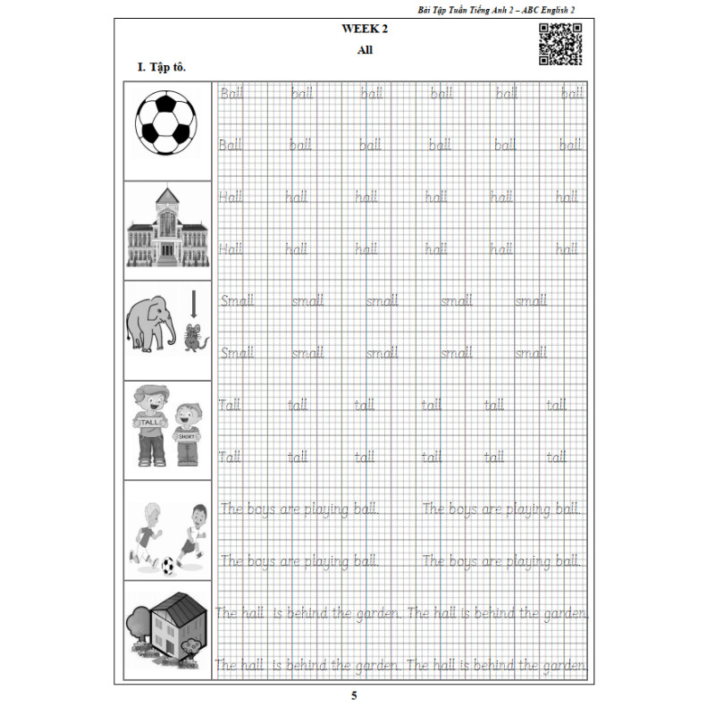 Bài Tập Tuần Tiếng Anh 2- Tập 1