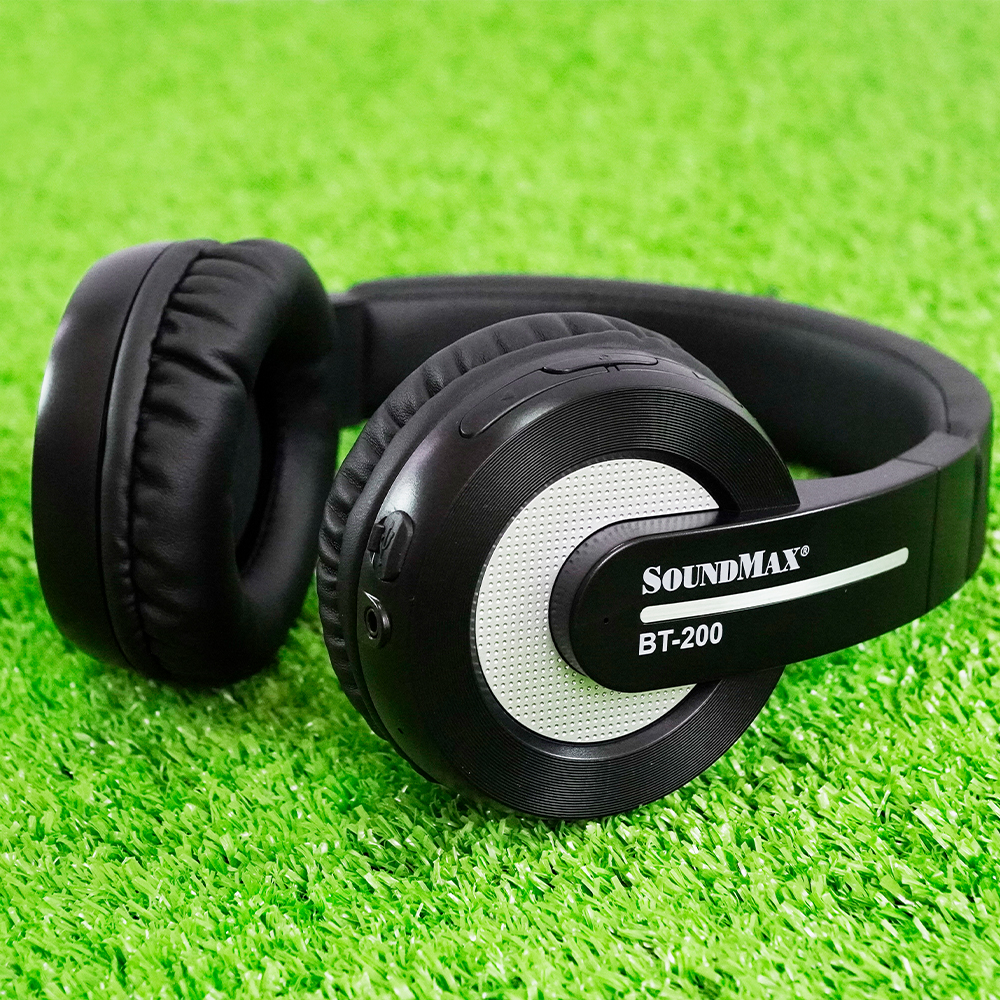 Tai Nghe Bluetooth Chụp Tai Có Micro Tích Hợp SoundMax BT-200 | Bluetooth Headphone SoundMax BT200 | Pin Dung Lượng Cao, Gọn Nhẹ Dễ Dàng Mang Theo, Âm Thanh Ấn Tượng, Thời Gian Nghe Nhạc Lên Đến 8 Tiếng - Hàng Chính Hãng